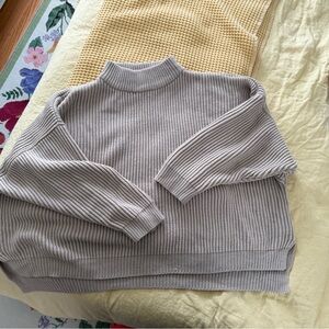 Topshop Women’s Ribbed Turtleneck Sweater — Light Gray/khaki